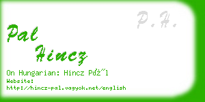 pal hincz business card